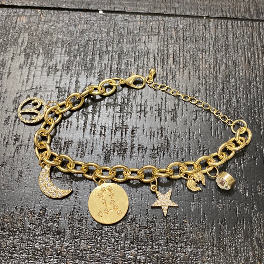 9” NWOT Silver OR Gold Tone Horoscope Bracelet!